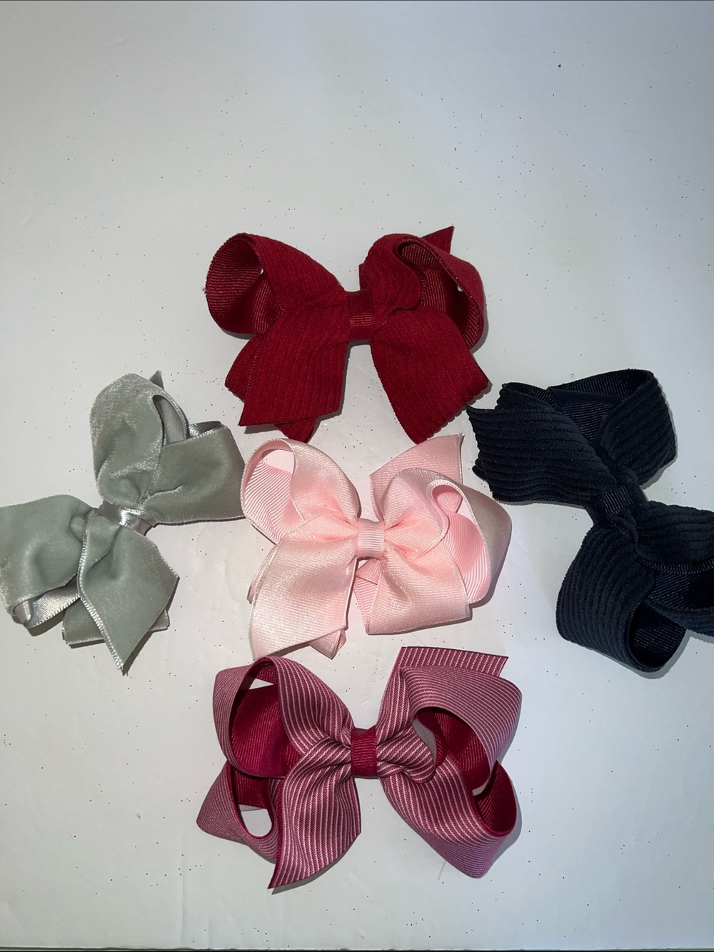 Wee Ones Kids Bow Hair Clips - Multi-Color Set